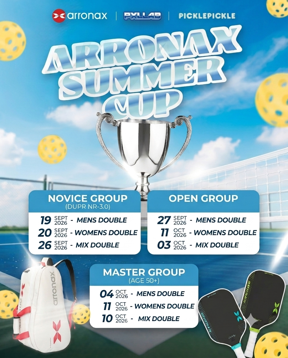 Arronax Summer Cup — mobile event poster with group schedule